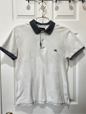 Rodd & Gunn New Haven Heathered Trims Polo Pique Shirt White Size Small Cotton